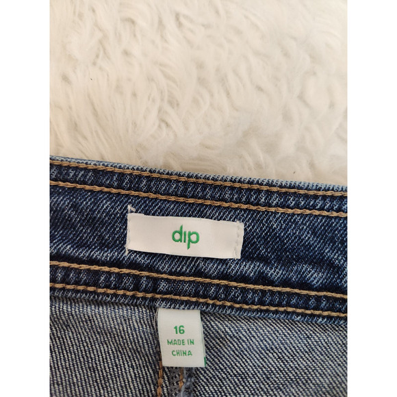 Dip Womens Blue Solid‎ Stretch High Rise Cotton Medium Wash Straight Jeans 16 - Picture 3 of 7